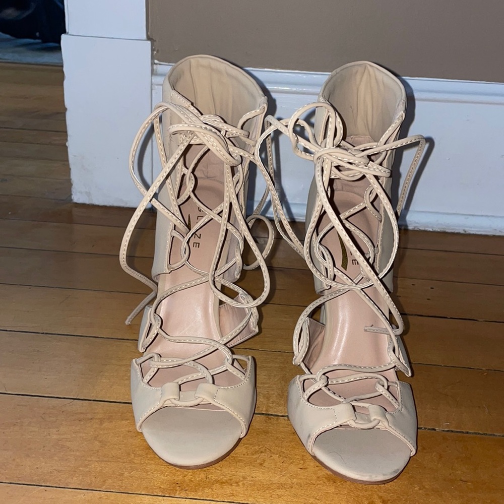 Strappy Nude heels